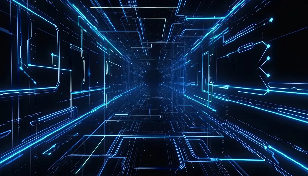 futuristic neon tunnel banner